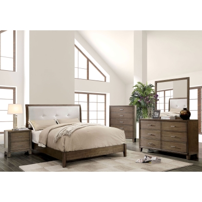 Enrico Gray 5 Piece Queen Bedroom Set with Chest Model CM7068GY-Q-5PC-CHEST by Furniture of America