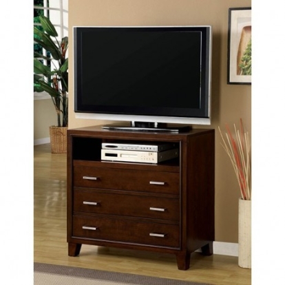 Furniture Of America Enrico Contemporary Solid Wood, Wood Veneer, Others Brown Cherry Media Chest | CM7068TV