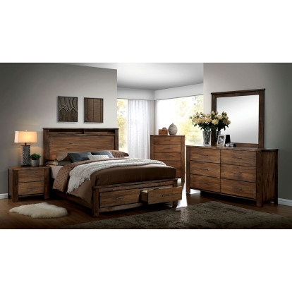 Elkton Oak 5 Piece Queen Bedroom Set with Chest Model CM7072Q-5PC-CHEST by Furniture of America