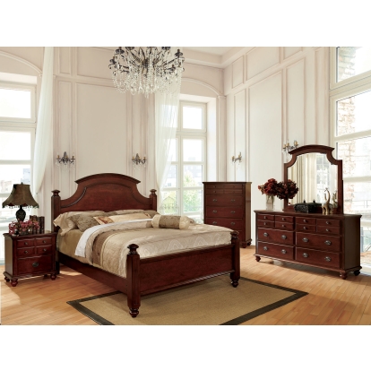 Gabrielle Cherry 5 Piece Queen Bedroom Set with Chest Model CM7083Q-5PC-CHEST by Furniture of America