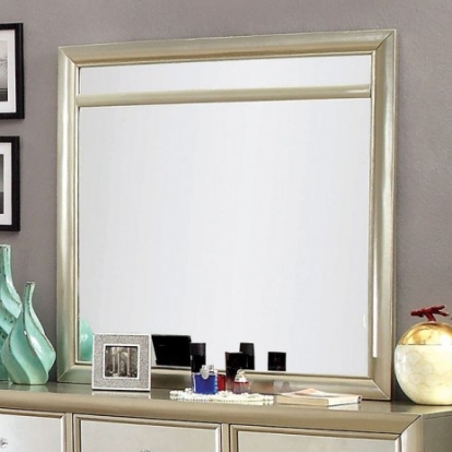 Furniture of America Briella Glam Solid with Wood Veneer Silver Mirror Model CM7101M