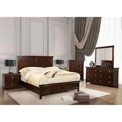 Spruce Brown Cherry 5 Piece Queen Bedroom Set with Chest Model CM7113CH-Q-5PC-CHEST by Furniture of America