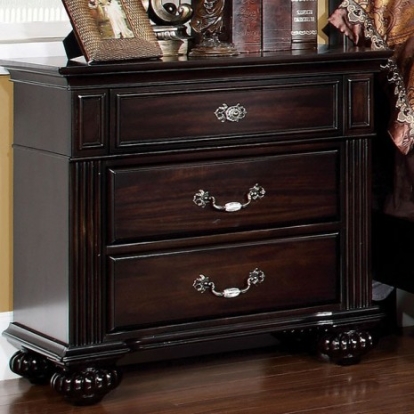 Furniture Of America Syracuse Traditional Solid Wood, Wood Veneer, Others Dark Walnut Night Stand | CM7129N