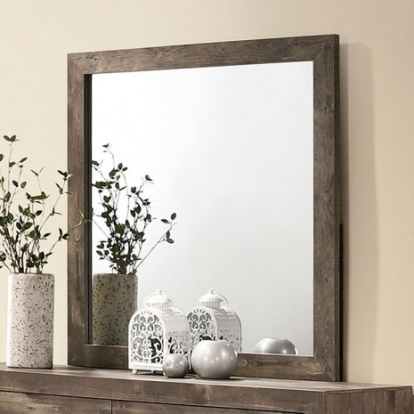 Furniture of America Larissa Rustic Faux with Wood Veneer Natural Tone Mirror Model CM7149M