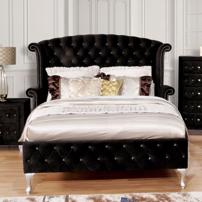 Alzire Black King Bed Model CM7150BK-EK-BED by Furniture of America