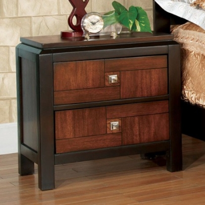 Furniture of America Patra Transitional Solid with Wood Veneer Acacia-Walnut Night Stand Model CM7152N