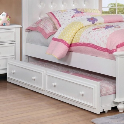 Furniture of America Olivia Traditional Solid with Wood Veneer White Trundle Model CM7155WH-TR