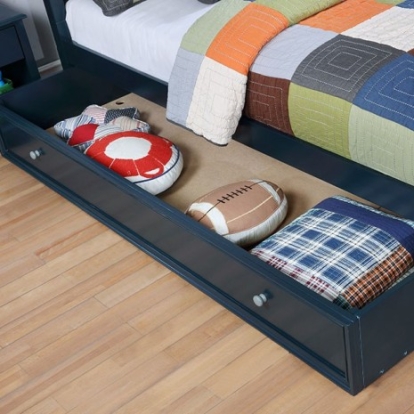 Furniture of America Diane Transitional Solid with Wood Paper Veneer Blue Trundle Model CM7158BL-TR-VN