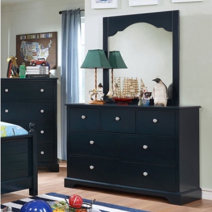 Furniture Of America Diane Transitional Solid Wood, Paper Veneer, Others Blue Dresser | CM7158BL-D-VN