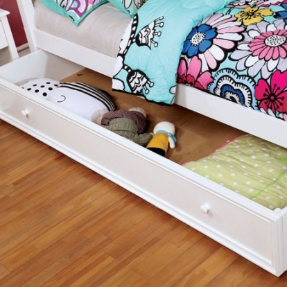 Furniture of America Dani Transitional Solid with Wood Veneer White Trundle Model CM7159WH-TR-VN