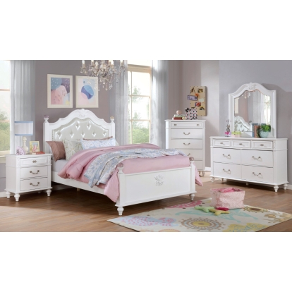 Belva White 4 Piece Full Bedroom Set Model CM7174F-4PC by Furniture of America