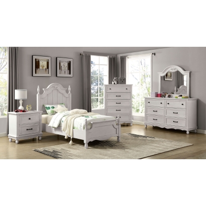 Georgette Antique White Twin Bed Model CM7184T-BED by Furniture of America