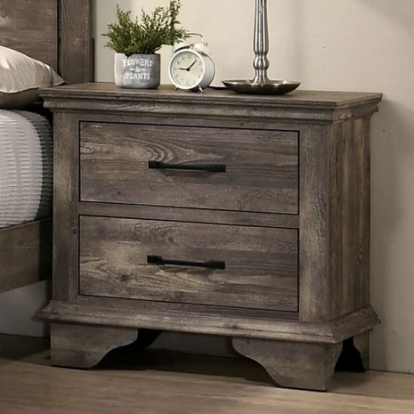 Furniture of America Fortworth Transitional Solid with Wood Gray Night Stand Model CM7186N