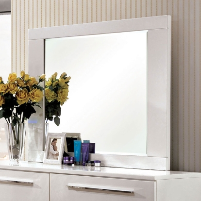Clementine Glossy White Mirror Model CM7201M by Furniture of America