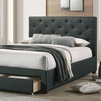 Furniture of America Sybella Transitional Linen-Like Dark Gray Bed Model CM7218DG-Queen Bed