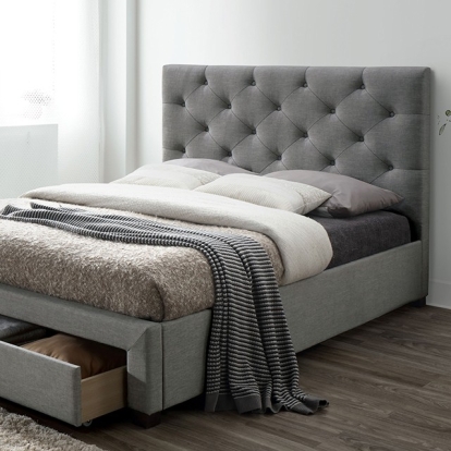 Furniture Of America Sybella Transitional Linen-Like, Others Gray Bed | CM7218GY-Queen Bed