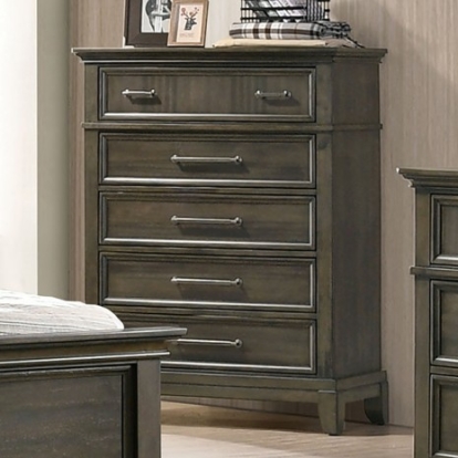 Furniture of America Houston Traditional Solid with Wood Gray Chest Model CM7221GY-C