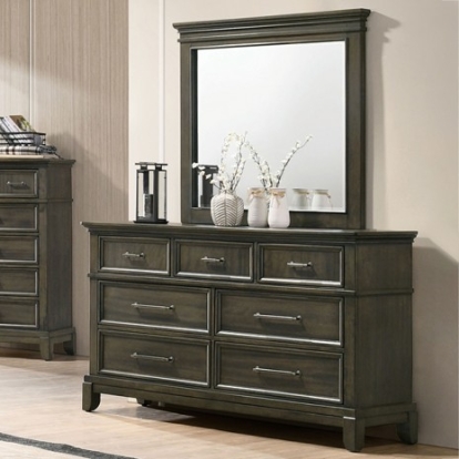 Furniture of America Houston Traditional Solid with Wood Gray Dresser Model CM7221GY-D
