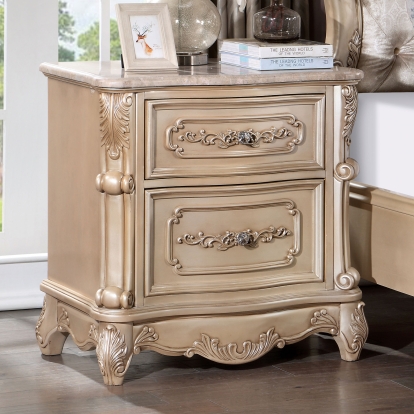 Rosalind Gold/Ivory Night Stand Model CM7243GL-N by Furniture of America