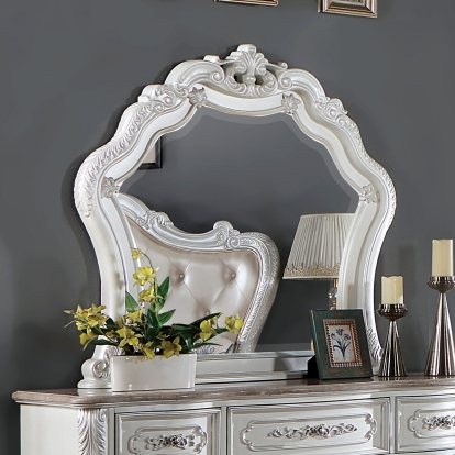 Rosalind Pearl White Mirror Model CM7243WH-M by Furniture of America