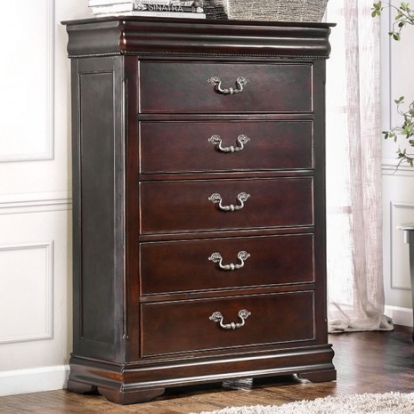 Furniture of America Mandura Traditional Solid with Wood Veneer Cherry Chest Model CM7260C