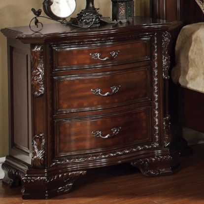 Furniture of America Monte Vista Traditional Solid with Wood Veneer Brown Cherry Night Stand Model CM7267N