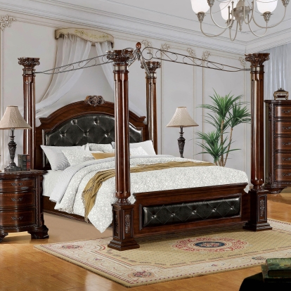 Mandalay Brown Cherry Queen Bed Model CM7271Q-BED by Furniture of America
