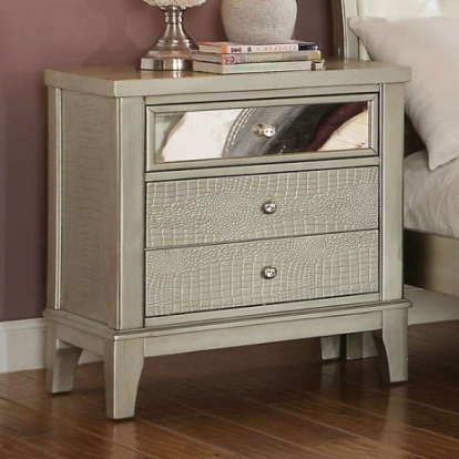 Furniture Of America Adeline Contemporary Solid Wood Silver Night Stand | CM7282N