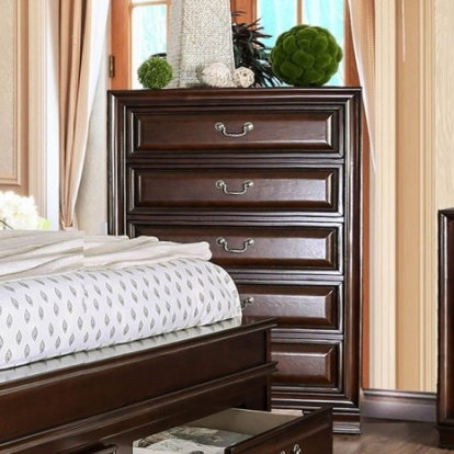 Furniture Of America Brandt Transitional Solid Wood, Wood Veneer, Others Brown Cherry Chest | CM7302CH-C