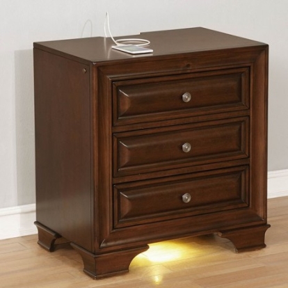 Furniture Of America Brandt Transitional Solid Wood, Wood Veneer, Others Brown Cherry Night Stand | CM7302CH-N