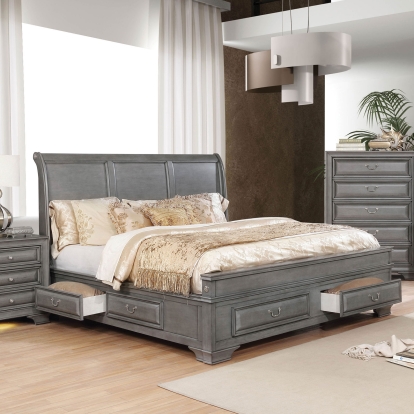 Brandt Gray King Bed Model CM7302GY-EK-BED by Furniture of America