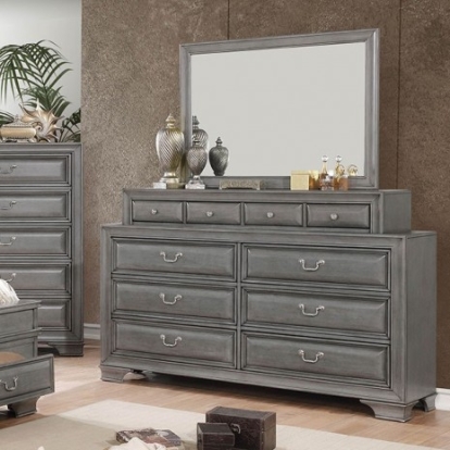 Furniture of America Brandt Transitional Solid with Wood Veneer Gray Dresser Model CM7302GY-D
