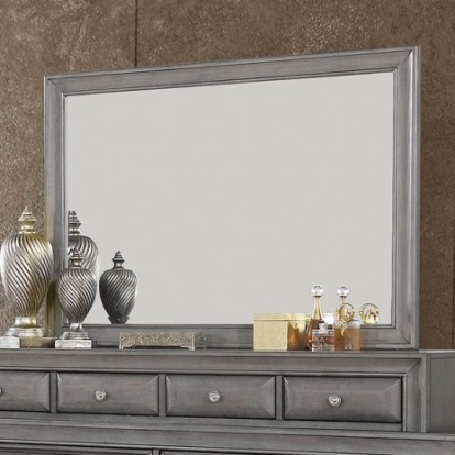 Furniture of America Brandt Transitional Solid with Wood Veneer Gray Mirror Model CM7302GY-M