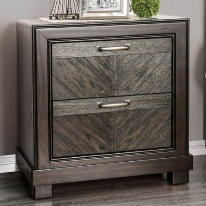 Furniture of America Argyros Transitional Solid with Wood Veneer Espresso Night Stand Model CM7315N