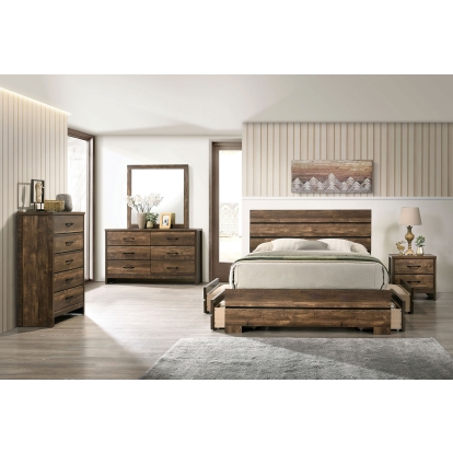Duckworth Light Walnut Queen Bed Model CM7319WN-Q by Furniture of America