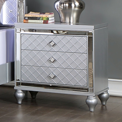 Calandria Silver Night Stand Model CM7320SV-N by Furniture of America