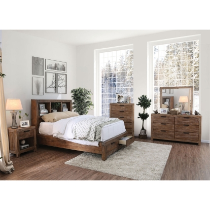 Mcallen Weathered Light Oak 5 Piece Queen Bedroom Set with Chest Model CM7360BC-Q-5PC-CHEST by Furniture of America