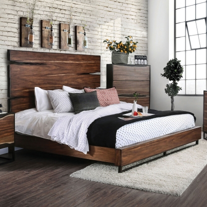 Fulton Dark Oak/Dark Walnut Queen Bed Model CM7363Q-BED by Furniture of America