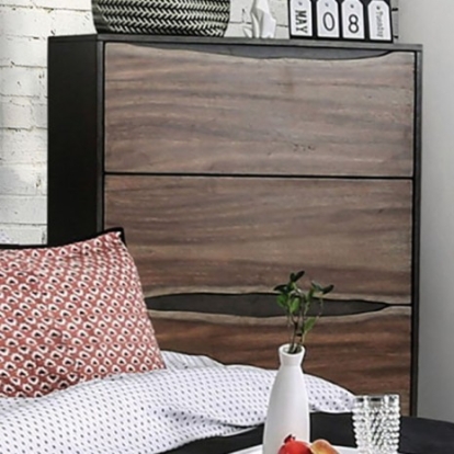 Furniture of America Fulton Rustic Solid with Wood Veneer Dark Oak-Dark Walnut Chest Model CM7363C