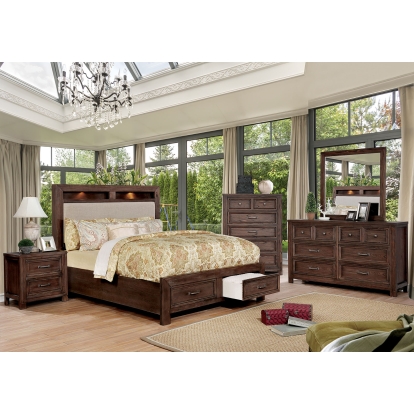Tywyn Dark Oak 5 Piece Queen Bedroom Set with Chest Model CM7365A-Q-5PC-CHEST by Furniture of America