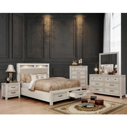 Tywyn Antique White Queen Bed Model CM7365WH-Q-BED by Furniture of America