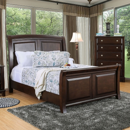 Litchville Brown Cherry Queen Bed Model CM7383Q-BED by Furniture of America