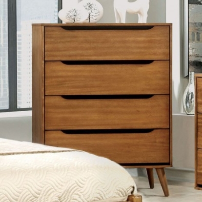 Furniture of America Lennart Mid-Century Modern Solid with Wood Veneer Oak Chest Model CM7386A-C