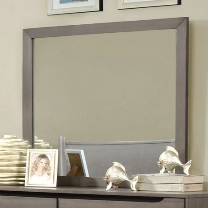 Furniture of America Lennart Mid-Century Modern Solid with Wood Veneer Gray Mirror Model CM7386GY-M
