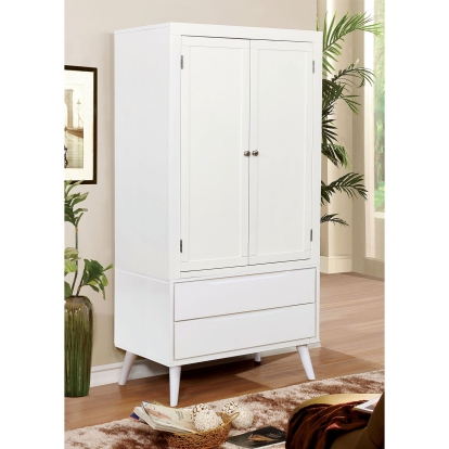 Lennart White Armoire Model CM7386WH-AR-SET by Furniture of America