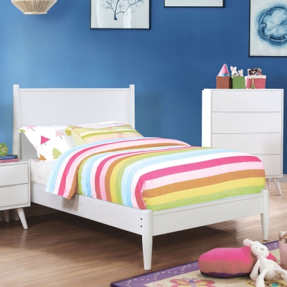 Lennart White Twin Bed Model CM7386WH-T-BED by Furniture of America