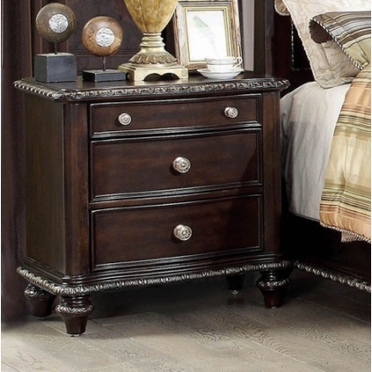 Furniture Of America Europa Transitional Solid Wood, Wood Veneer, Others Espresso Night Stand | CM7389N