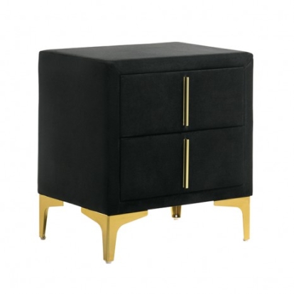 Furniture of America Florizel Glam Flannelette Steel Black Night Stand Model CM7411BK-N