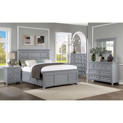 Castlile Gray 4 Piece Full Bedroom Set Model CM7413GY-F-4PC by Furniture of America