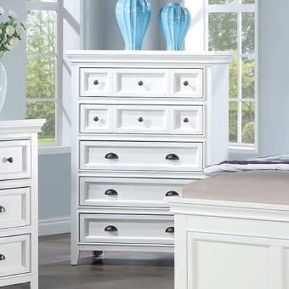 Furniture of America Castile Transitional Solid with Wood White Chest Model CM7413WH-C